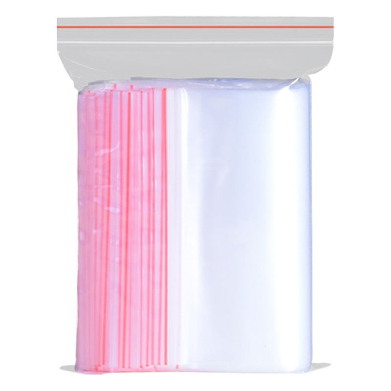 PE bolsa ziplock transparente engrosada bolsa sellada de plástico bolsa de embalaje de ropa bolsa de hueso de cadena de clip de tamaño pequeño y mediano al por mayor