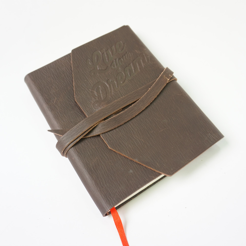 定制复古皮笔记本牛皮真皮笔记本旅行者记事本绑带手账本商务本