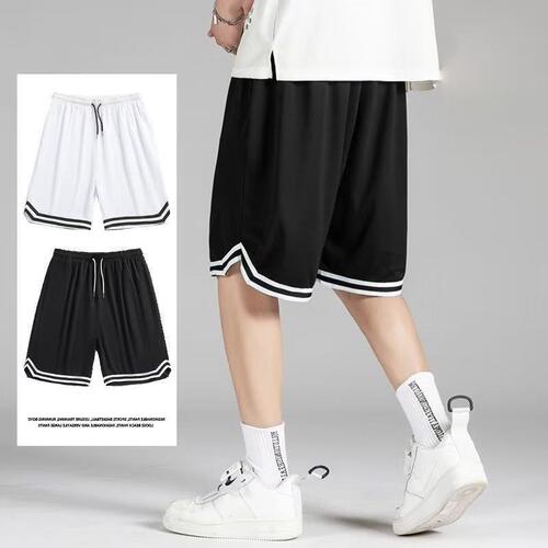 Men's Basketball Shorts: Loose-Fitting Summer Casual Pants with Mesh and Ice-Silk for Quick-Drying, Trendy Style