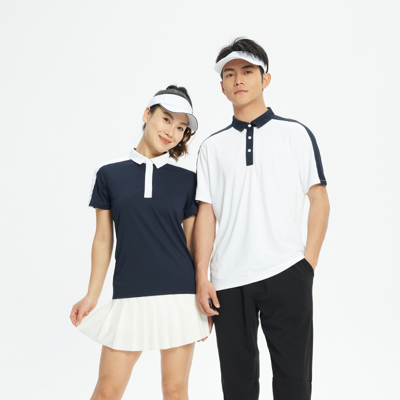 Ropa de secado rápido para hombres y mujeres al aire libre ocio deportes solapa camisa de manga corta Camisa de polo moda Tenis Golf ropa de entrenamiento
