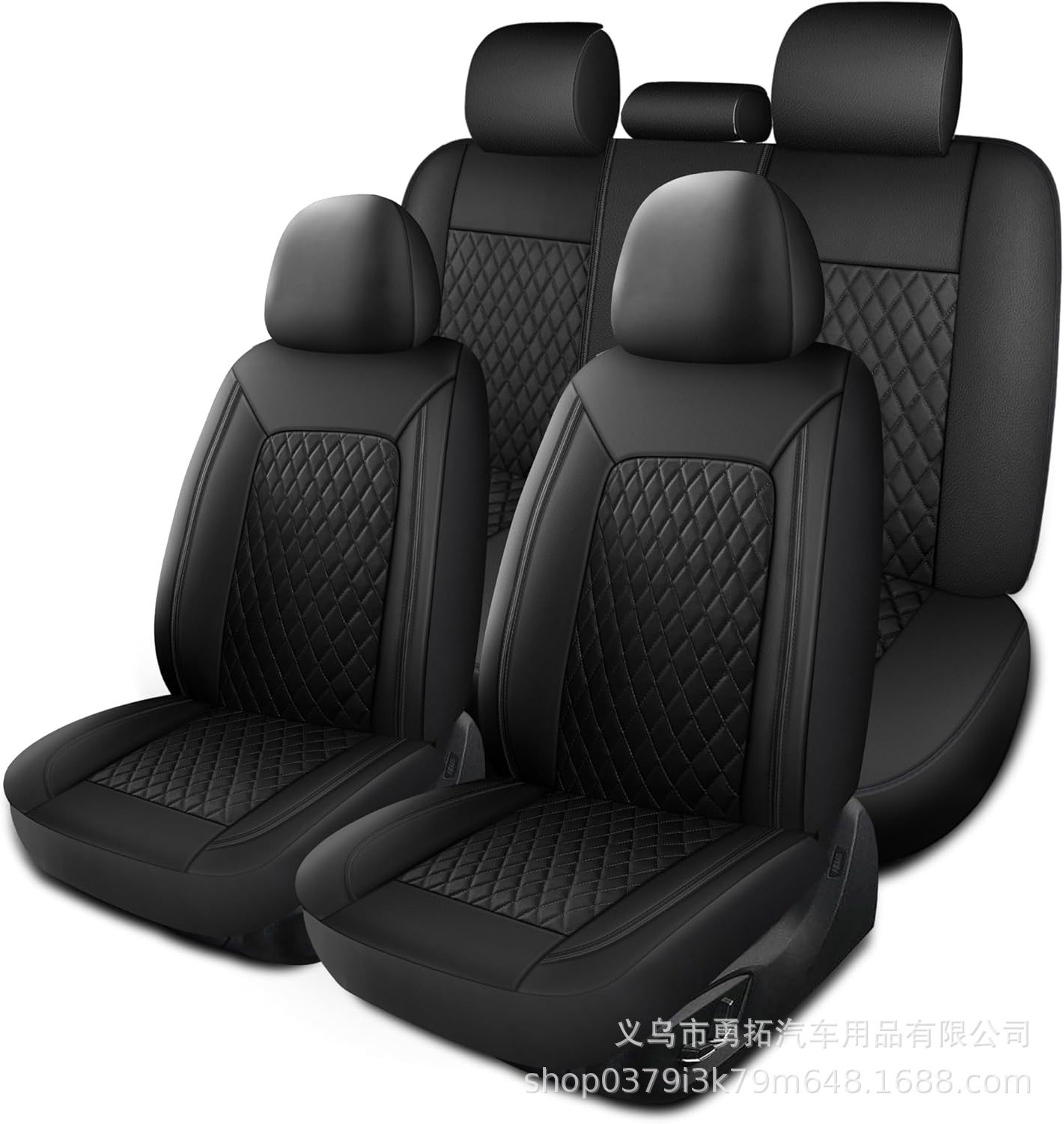 Cross-Border New Model Pu Single-Line Diamond-Pattern Leather Universal Car Seat Cover Cushion for Europe, America, Southeast Asia, Russia, Amazon