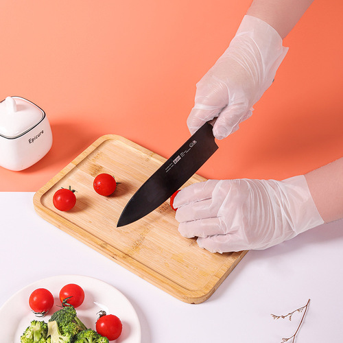 Transparent white TPE disposable gloves household catering gloves thickened food grade oil-proof gloves wholesale