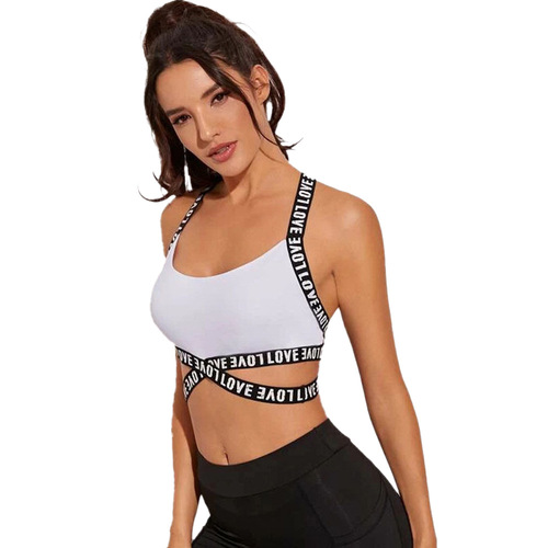 Euro-American style sports bra: breathable, fitness-friendly, moisture-wicking, sexy cutout design, with a unique back-supporting strap—perfect for yoga and running.