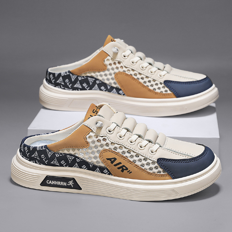 2024 verano nuevo deportivo casual transpirable medio arrastrar un zapato universal zapatos de hombre
