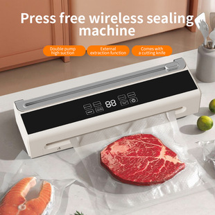 Cross-Border New Small Household Fresh-Keeping Vacuum Dry and Wet Dual-Use Fully Automatic Food Packaging Commercial Vacuum Sealing