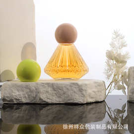 透明创意雪人玻璃香水瓶带喷头彩色圆球盖喷雾瓶可做LOGO分装空瓶
