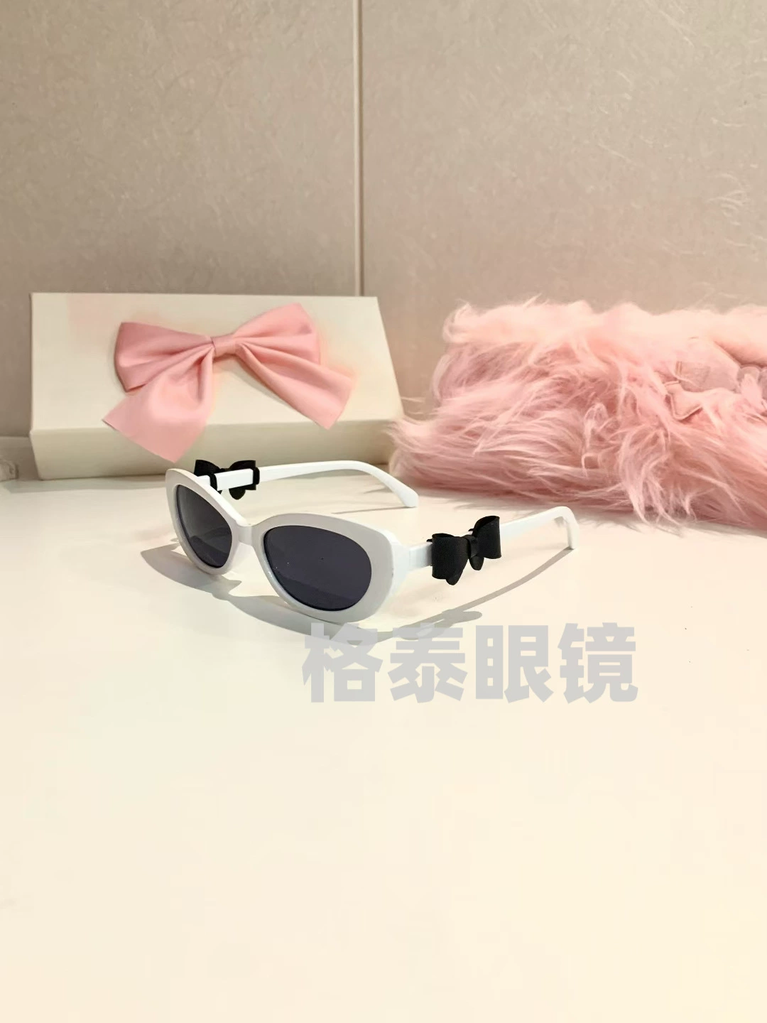 Солнцезащитные очки, очки солнечные с бантом, стиль Chanel, котячий глаз, стиль высокого качества