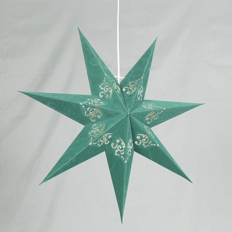 Nordic Christmas Paper Star Chandelier for Shopping Malls, Bars, Nightclubs, Wedding Celebrations, Festive, Colorful Velvety Star Decorations and Hangings