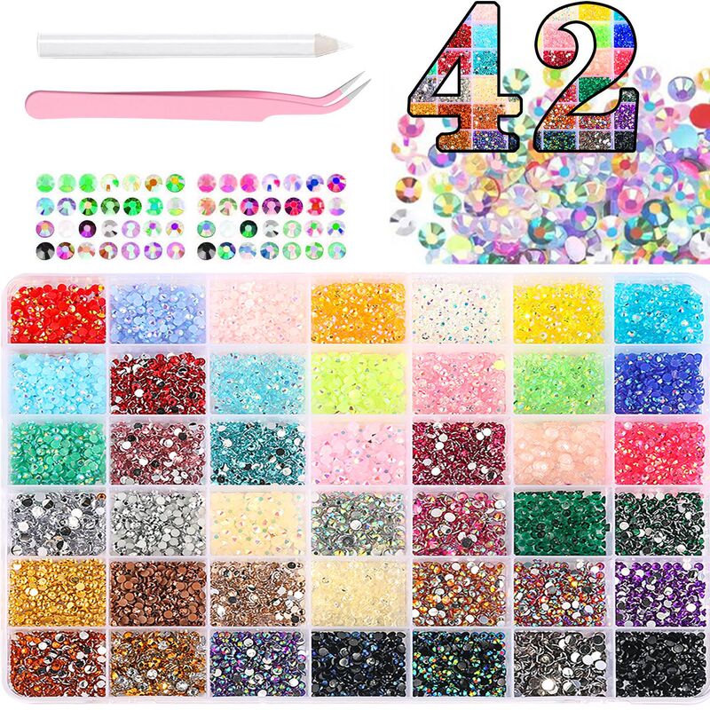Colorful Round Flat-Bottom Resin Rhinestones in Various Sizes Mixed Pack for Nail Art Decorations, Handmade DIY Phone Case Decoration Rhinestones Wholesale Colorful Round Flat-Bottom Resin Rhinestones in Various Sizes Mixed Pack for Nail Art Decorations, Handmade DIY Phone Case Decoration Rhinestones Wholesale