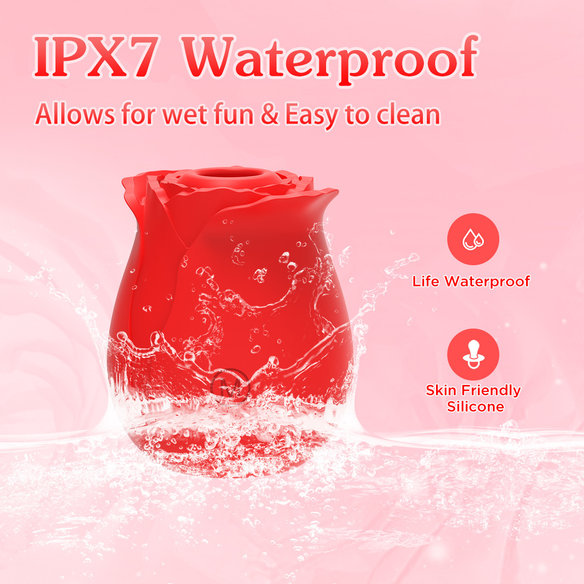 Rose Shaped Suction Vibrator For Women, Powerful Female Vibrator_voghion.com