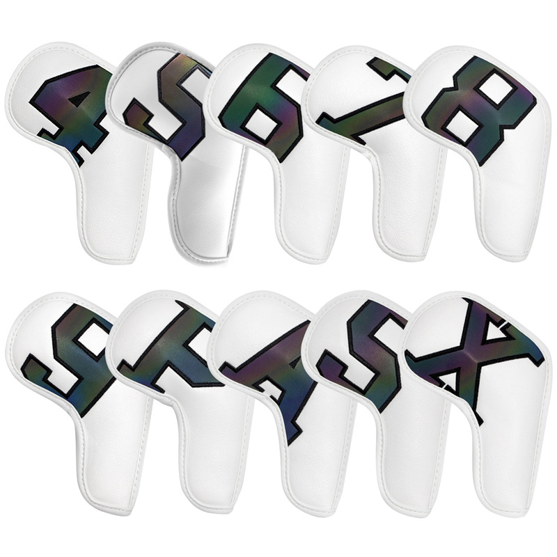 Cubierta de varilla de hierro de 10 piezas cubierta de varilla de golf cubierta protectora suministros de golf regalo cubierta de cabeza de varilla al por mayor