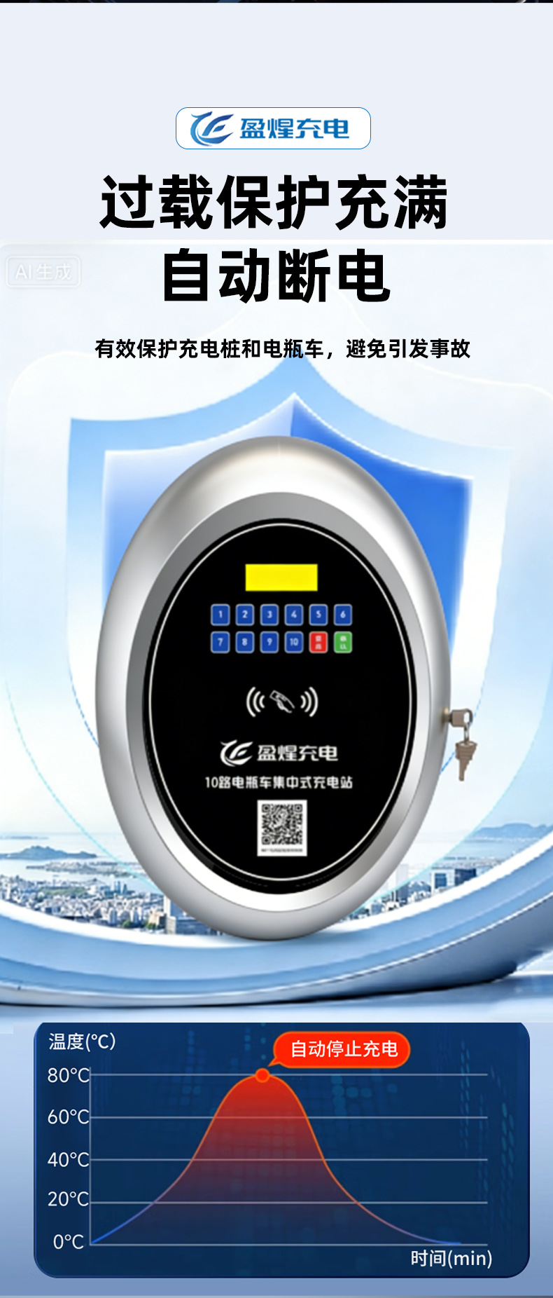 Yingxing Charging Station 10 Charger Residential Area Industrial Park Charging Station Intelligent New Energy Electric Vehicle 10A3C Certification