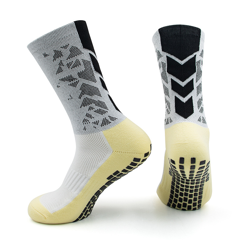 Calcetines antideslizantes dispensadores transfronterizos Calcetines de fútbol de fondo de toalla gruesa resistentes al desgaste Calcetines deportivos transpirables que absorben el sudor de tubo medio