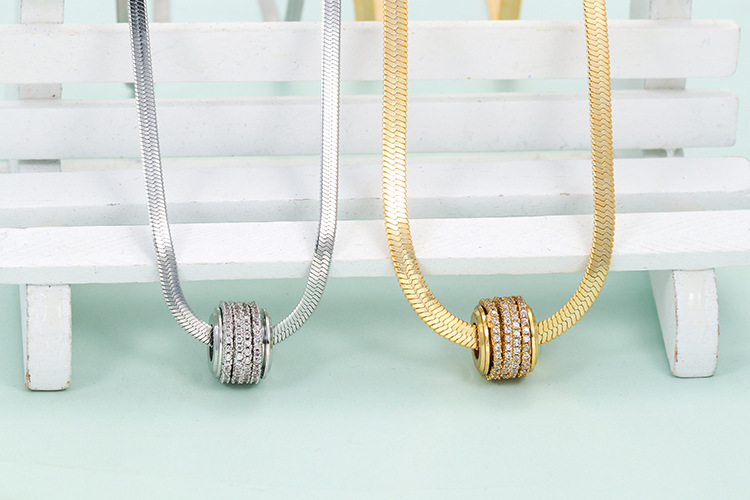 Unisex Gender Simple Style Geometric Copper Plating Zircon Necklace 1 Piece