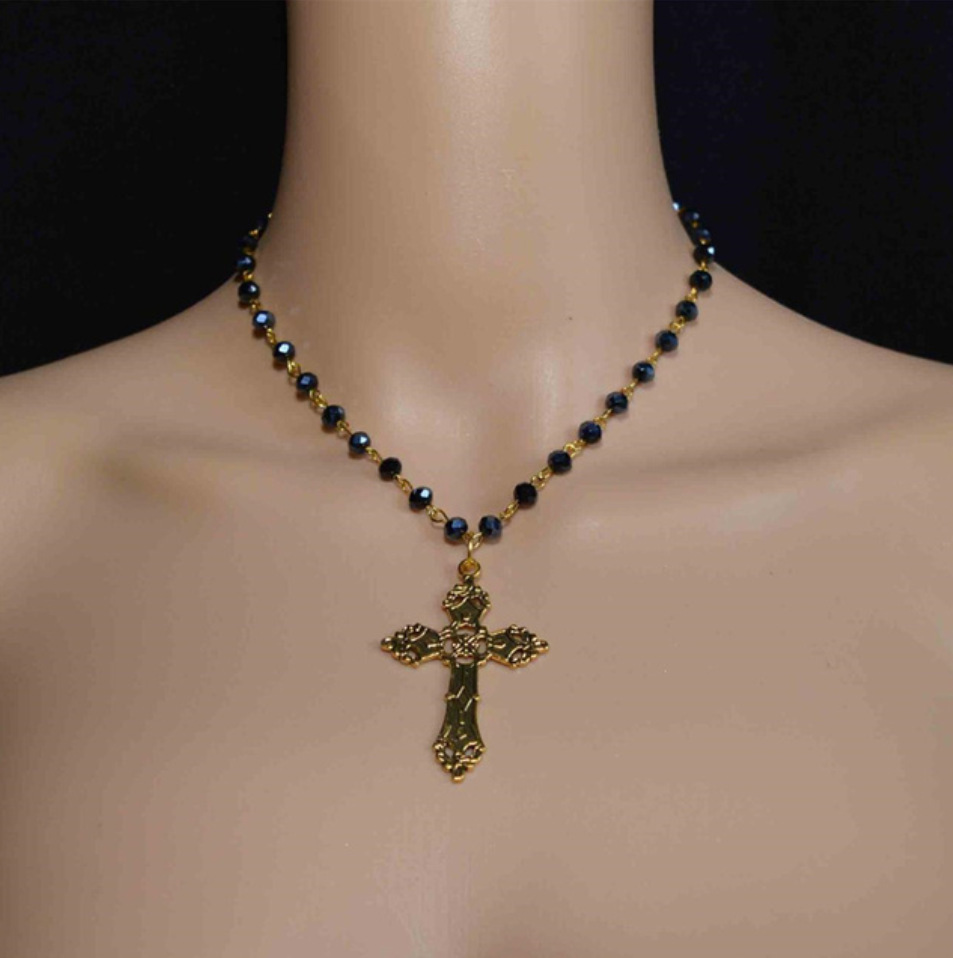 Amazon transfronterizo Cruz collar gótico joyería venta directa de fábrica