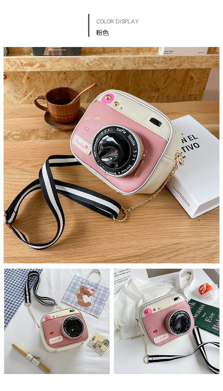 554g Weight Polyester Lining Material Zipper Closure Type Single Shoulder Strap Strap Type Camera Bag Bags Type Casual, Daily Occasion Polyester Material Geometric Pattern All Seasons Season Unisex Gender Cute Style Square Shape Pink, Red, Black Color Medium Size Unisex Medium Geometric Square Zipper Camera Bag 38