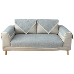 8N Minimalist Modern Solid Color Sofa Cushion Cover Set for All Seasons - Backrest, Armrest, and Seat Cover Combination - Cotton Thread Sofa Pad