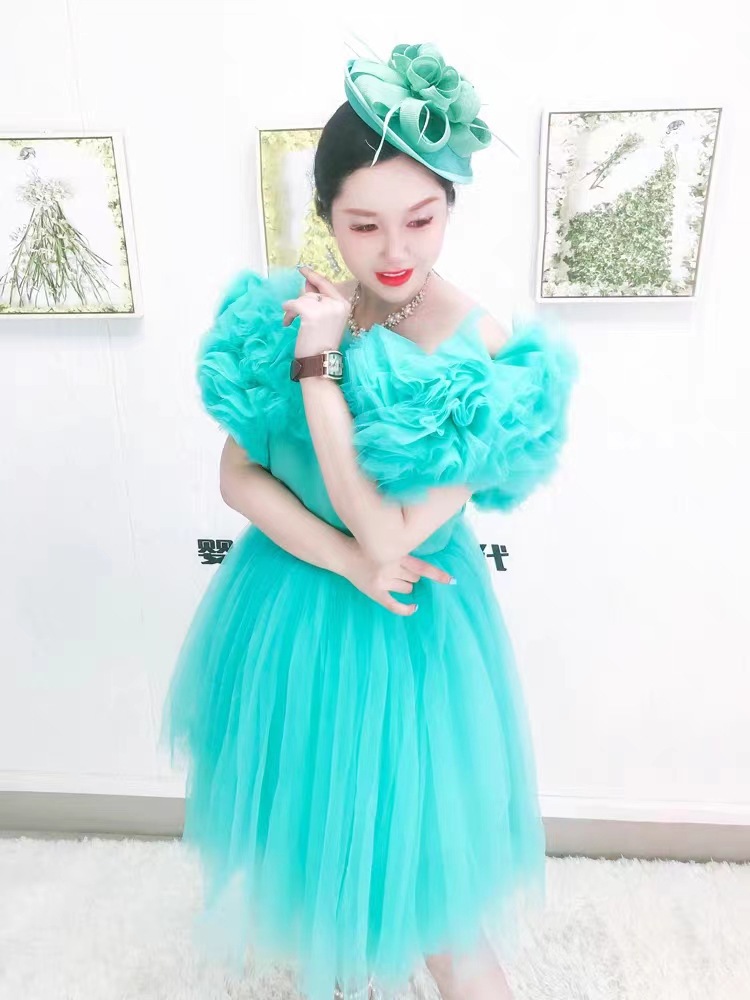 Nuevo hilo de malla desmontable dos piezas vestidos de fiesta de cumpleaños vestidos de baile de piano