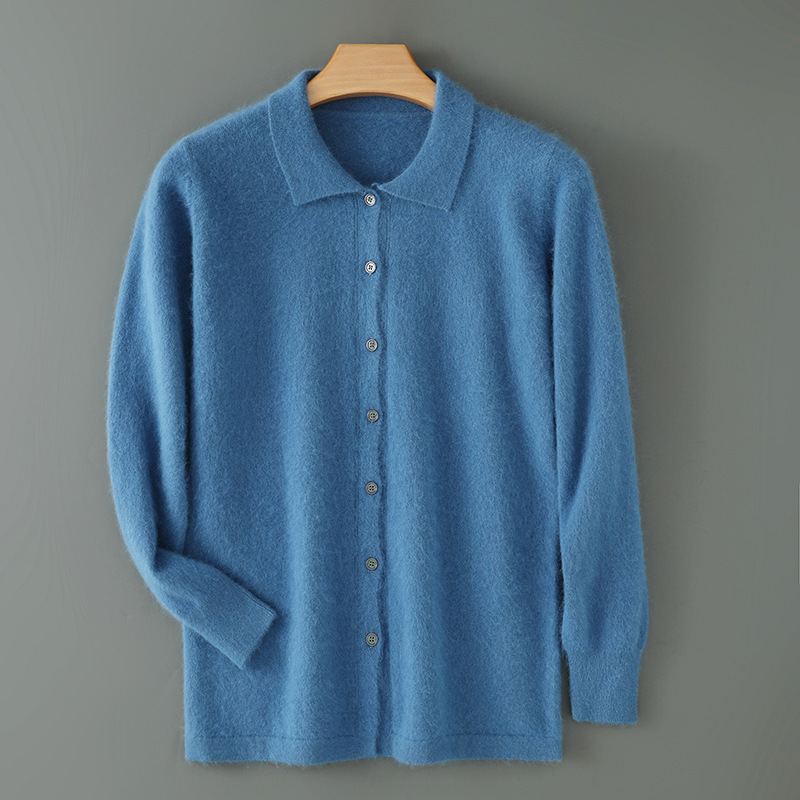 Men's Business Mink Fleece Cardigan POLO Shirt Collar Wool Sweater Coat Autumn and Winter Simple Rabbit Fleece Casual Base Men's Business Mink Fleece Cardigan POLO Shirt Collar Wool Sweater Coat Autumn and Winter Simple Rabbit Fleece Casual Base