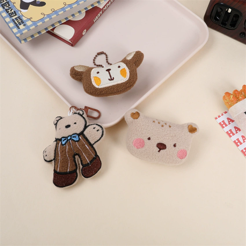 Мультяшная плюшевая кукла скрипит медведь школьная сумка подвеска брелок diy ручная брошка аксессуары для волос кукла