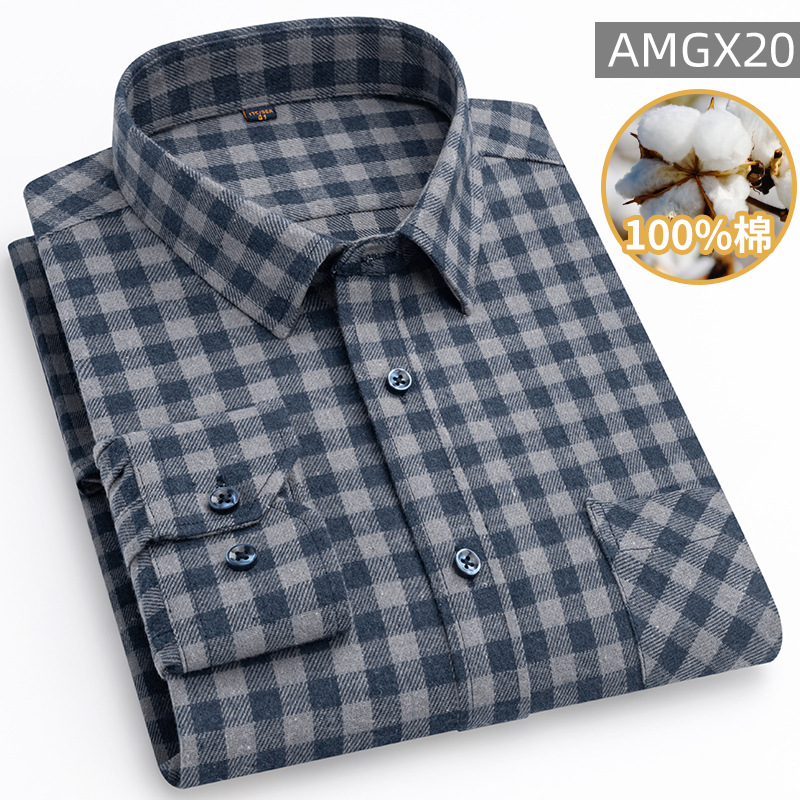 2024 primavera camisa a cuadros masculina americana retro camisa casual de algodón de manga larga ropa de hombre alta sensación masculina