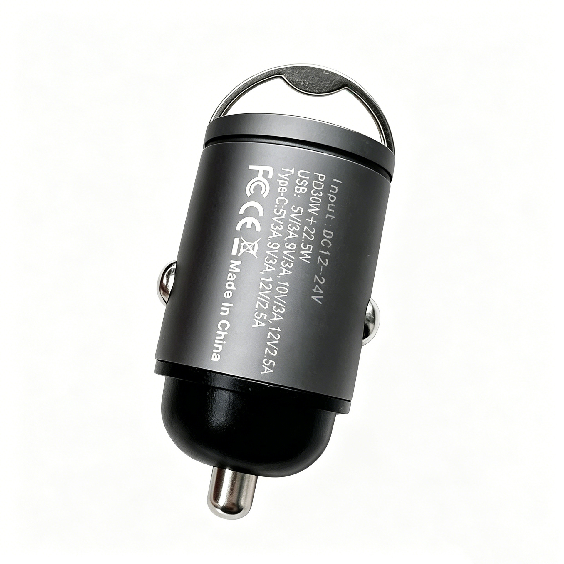 New Product 42.5W Super Fast Charging Dual-Port Hidden Aluminum Alloy Mini Pull-Tab Mobile Phone Car Charger