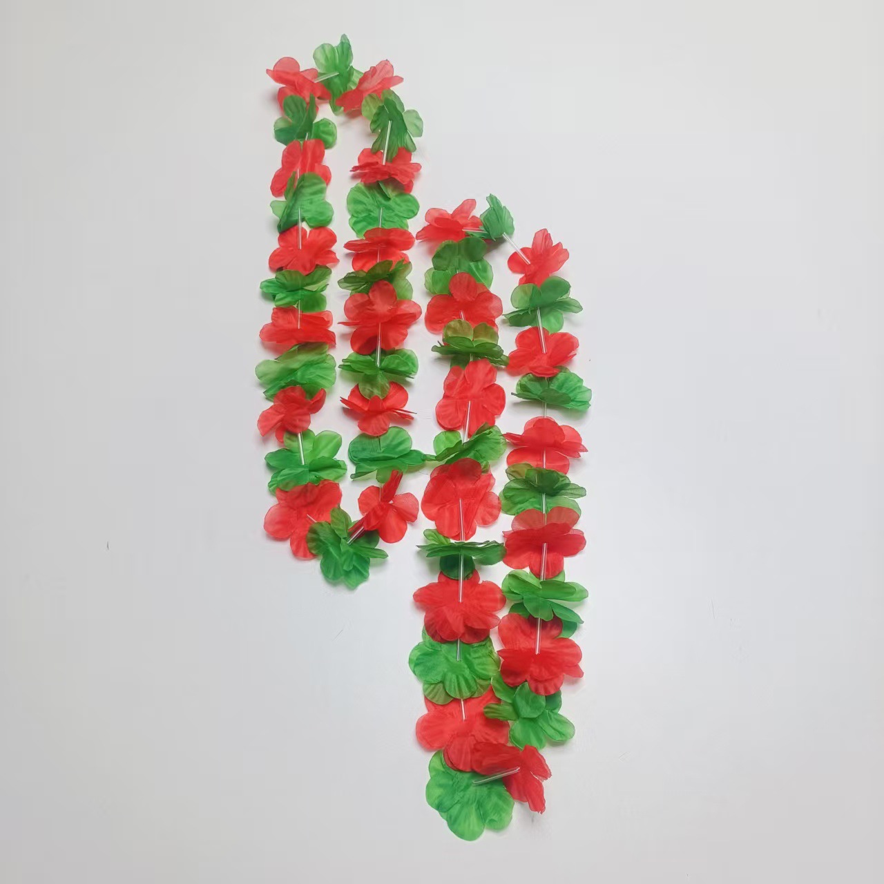 Hawaiano transfronterizo 24 pares rojo verde mezcla de flores de sol de color guirlandas amazonas hula party guirland