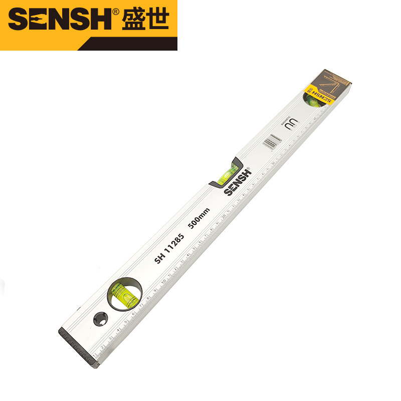 盛世工具强磁水平尺500mm高精度铝合金平衡尺家用多功能靠尺定位