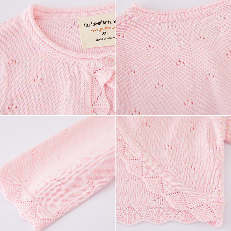 2022 summer children's sweater cardigan top coat baby sweater small shawl air conditioning Shirt Girls thin