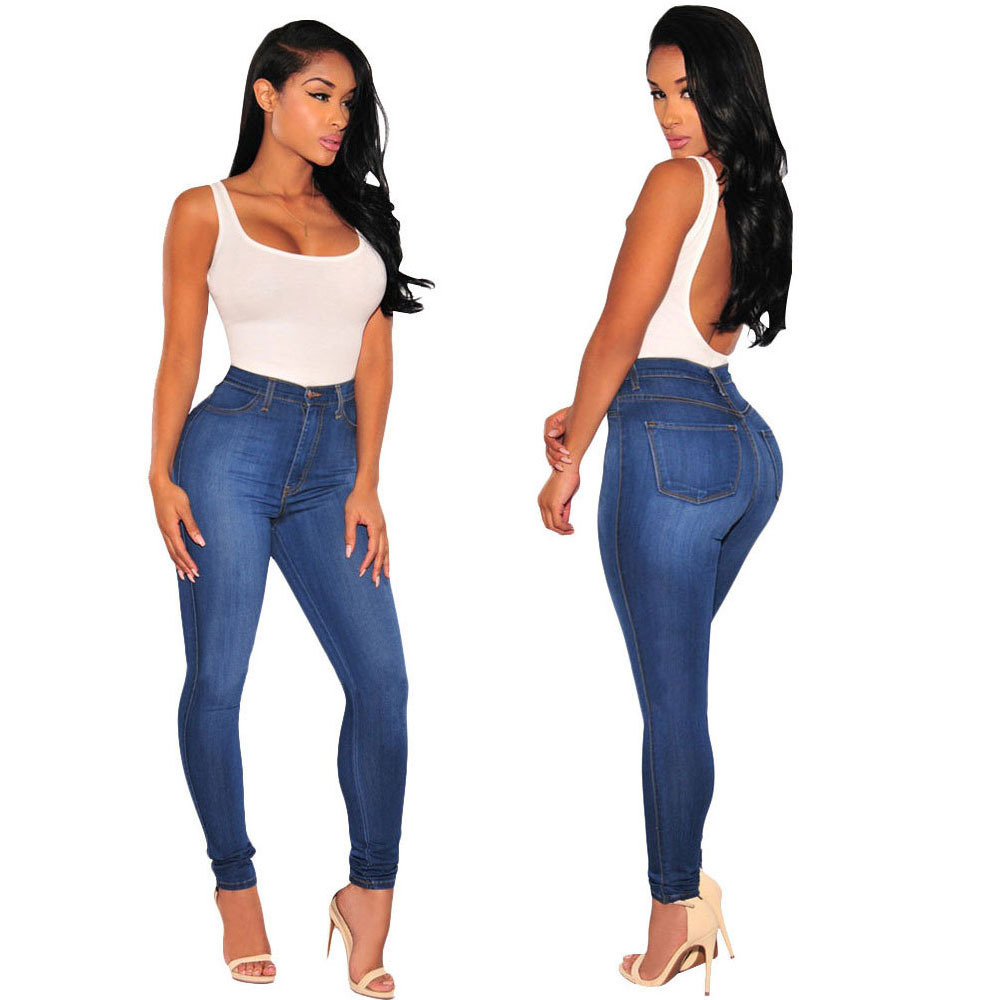 22 Nieuwe jeans Damesstijl Strakke damesjeans Potloodbroek Hoge taille_voghion.com