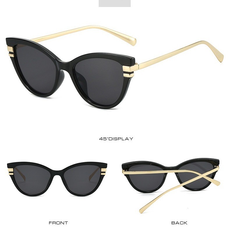 Gafas de sol estilo ojo de gato de moda retro. Gafas de protección solar versátiles y modernas para mujer que favorecen el rostro, haciéndolo parecer más pequeño._voghion.com