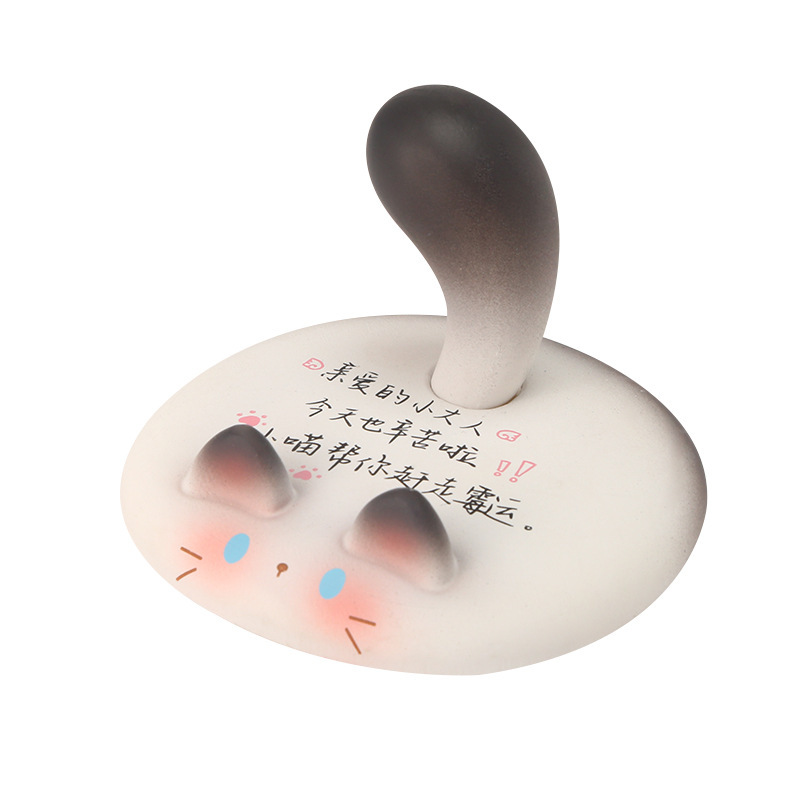可爱创意设计喵喵手机支架居家懒人必备神器手机支架搪胶桌面摆件|undefined
