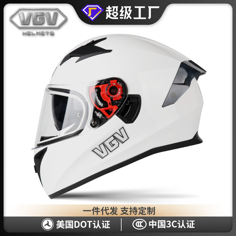 [En stock] Casco de motocicleta certificado 3c Casco completo para hombre Casco de seguridad de motocicleta de cuatro estaciones de doble lente de invierno