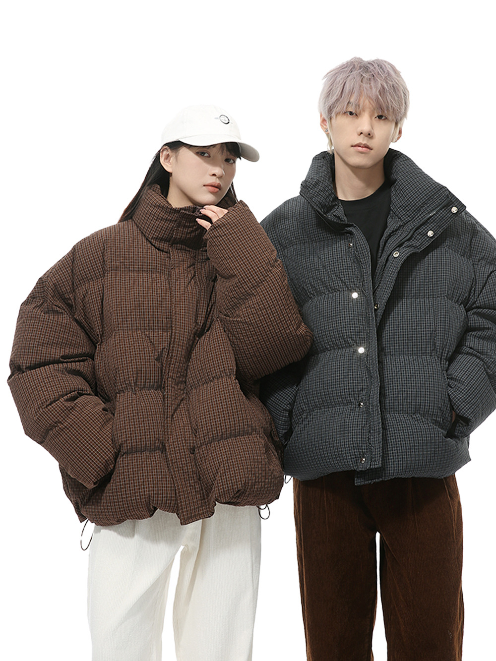 MTLCLOTHES Hombres| Nuevos productos de invierno retrógrado americano pequeño viento fragrante collar suelto pareja moda de algodón