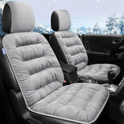 Seat cushion, seat cover Cushion Short Plush Warm Winter - gray-single-seat-universal