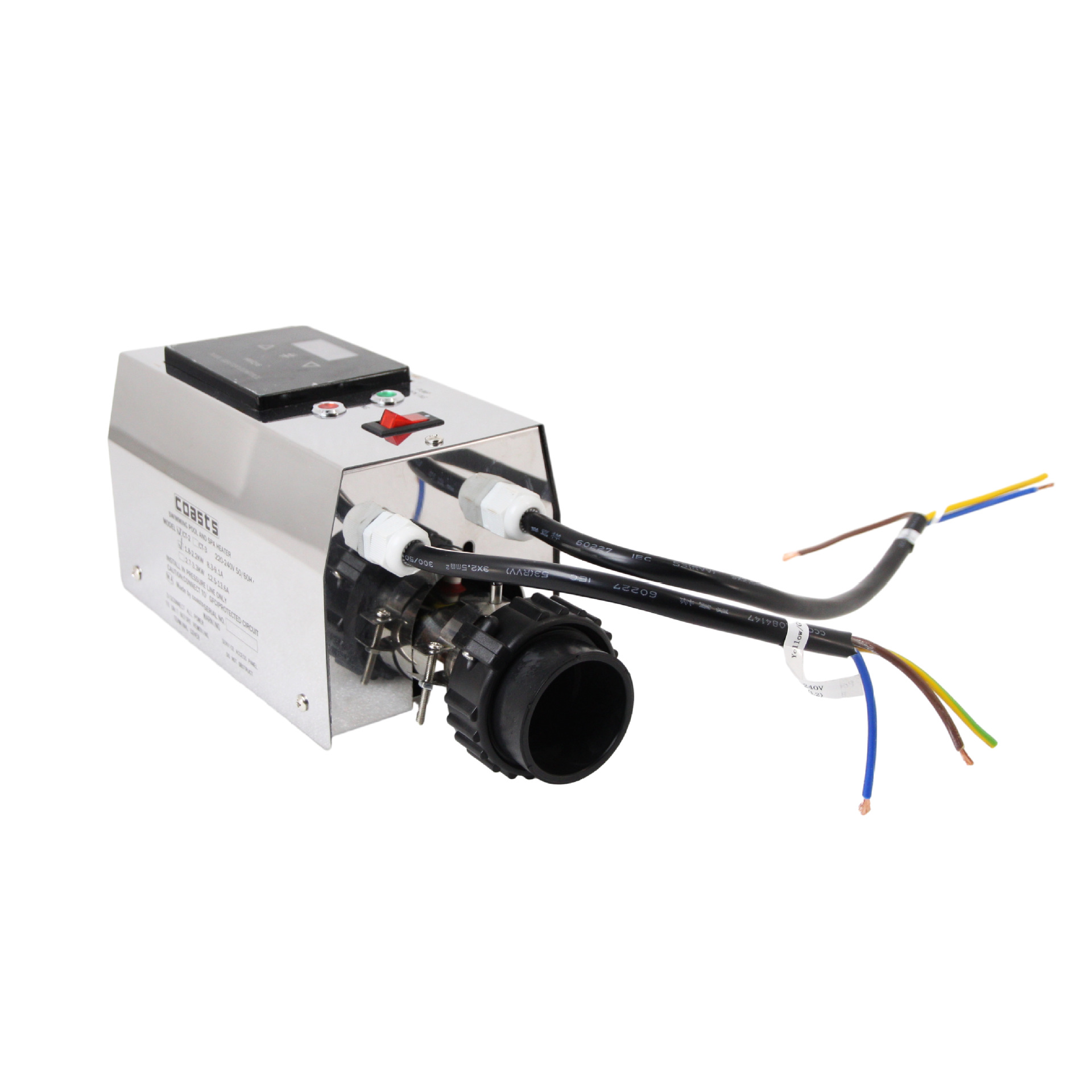 按摩浴缸2KW泳池自动恒温电加热器可控制水泵开关触摸数显控制器