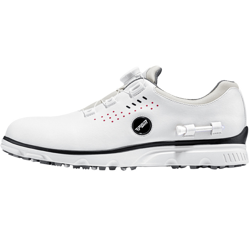 Giày golf PGM nam chống thấm nước, có bút đánh dấu từ tính và bóng TEE, núm vặn dây giày — XZ302-Xám trắng (kiểu dây giày), XZ302-Xám trắng (kiểu núm)