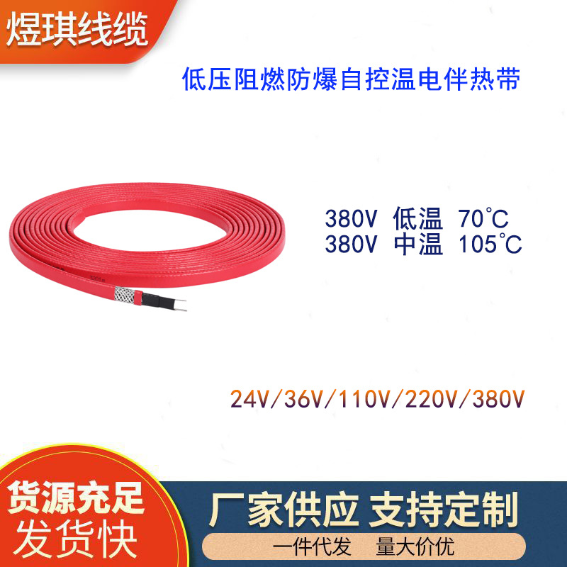 Low voltage electric heating belt 24V/36V/110V/220V/380V constant temperature heat tracing electric 