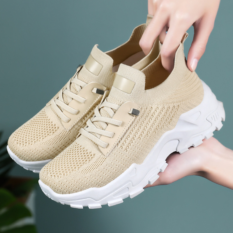 Zapatos de mujer transpirables de verano, malla transfronteriza, suela blanda, zapatos para madres de mediana edad y ancianas, suela gruesa, zapatos deportivos casuales cómodos