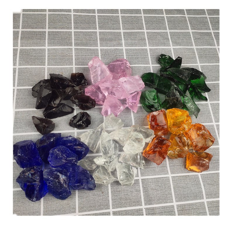 批发玻璃块玻璃石玻璃砂大块琉璃石装饰造景用不规则矿物造景石