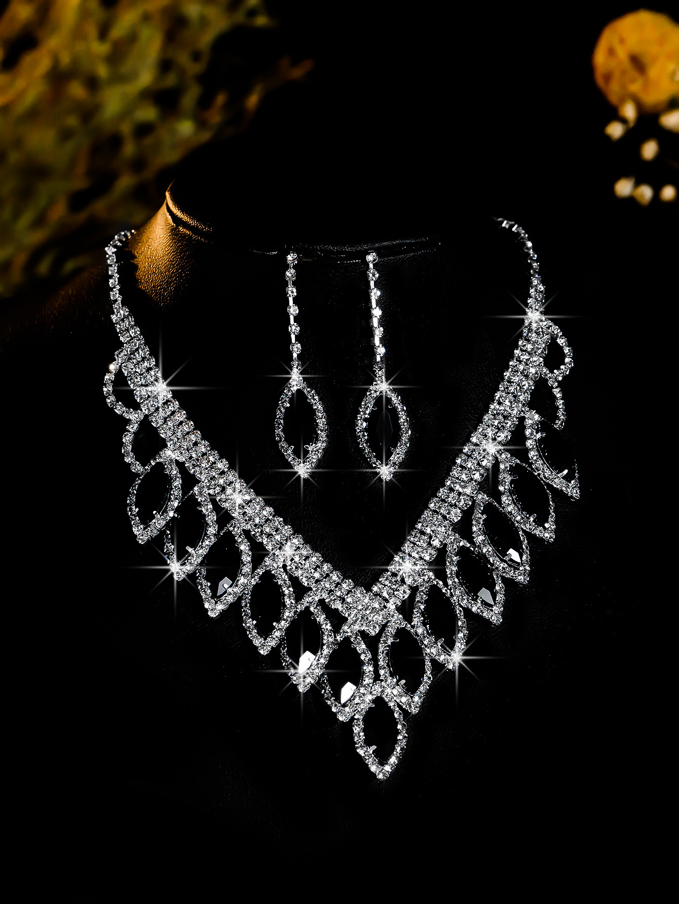 bride necklace set earring jewelry set banquet dress set necklace fashionable all match exquisite jewelry_voghion.com