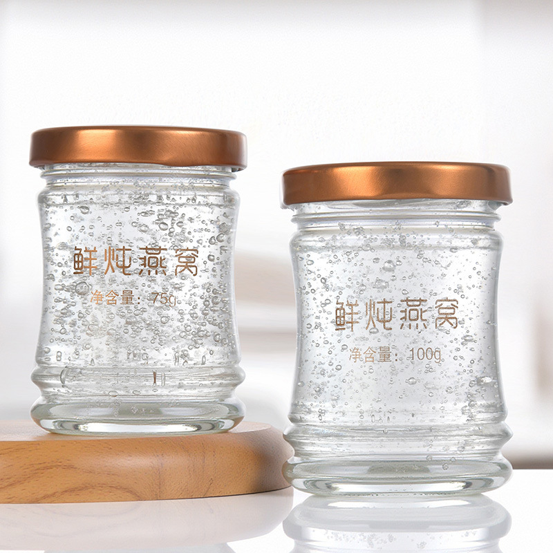 鲜炖燕窝瓶加厚玻璃花胶瓶密封蜂蜜分装瓶耐高温加厚燕窝玻璃瓶