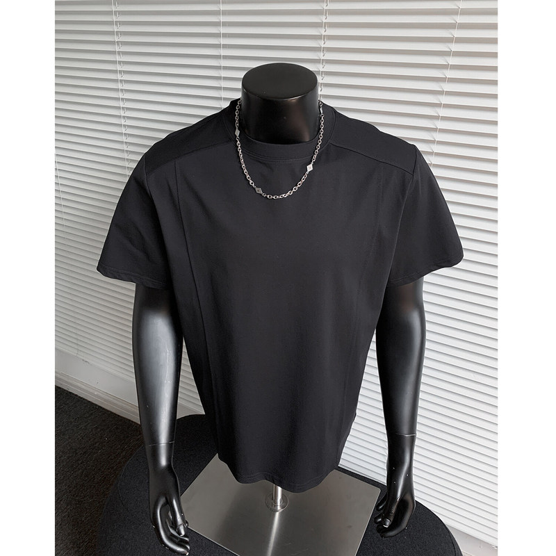夏のトレンドブランド 速乾アイスフィール半袖Tシャツ メンズ アメリカンデコンストラクト ヘビーショルダー ハードボックス フィットネス 5分袖|undefined