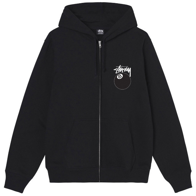 Cross-border Black Eight Parade Cardigan Zipper Sweater fleece-lined Hooded Spring Loose Sports STU West Men's and Women's Jacket