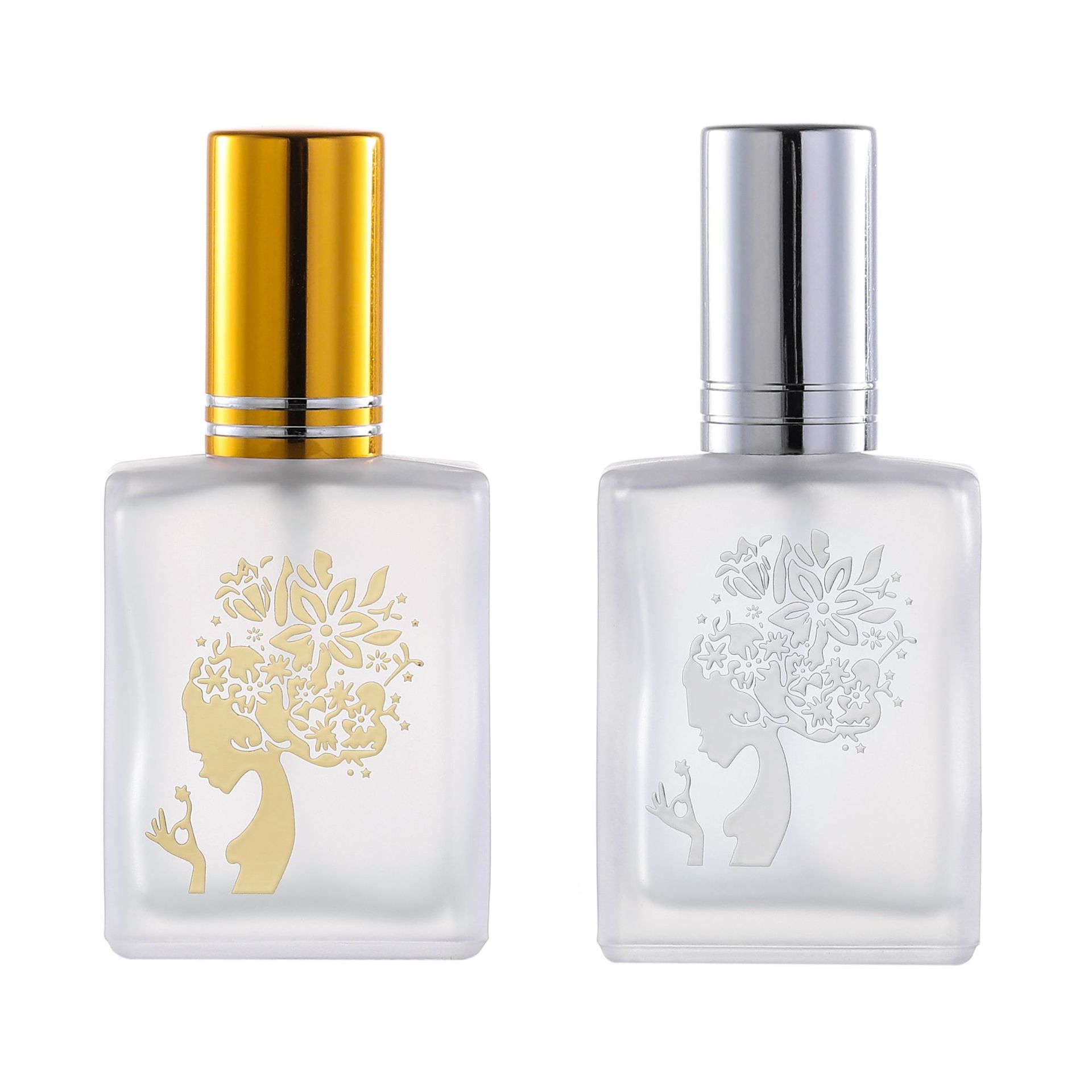 现货供应B061-15ML 烫金花香水喷雾瓶化妆品分装瓶便携式玻璃空瓶