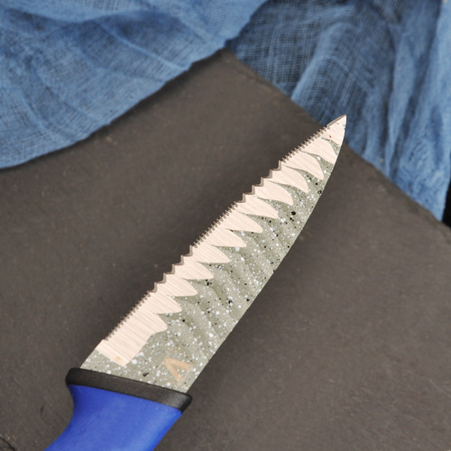 Wave Fruit Knife Blue and Black Household Peeler Dorm Portable Cutting Case Stainless Steel Melon and Fruit Knife Small Knife