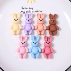 新款大號馬卡龍純色兔子樹脂飾品配件diy奶油手機殼冰箱貼裝飾