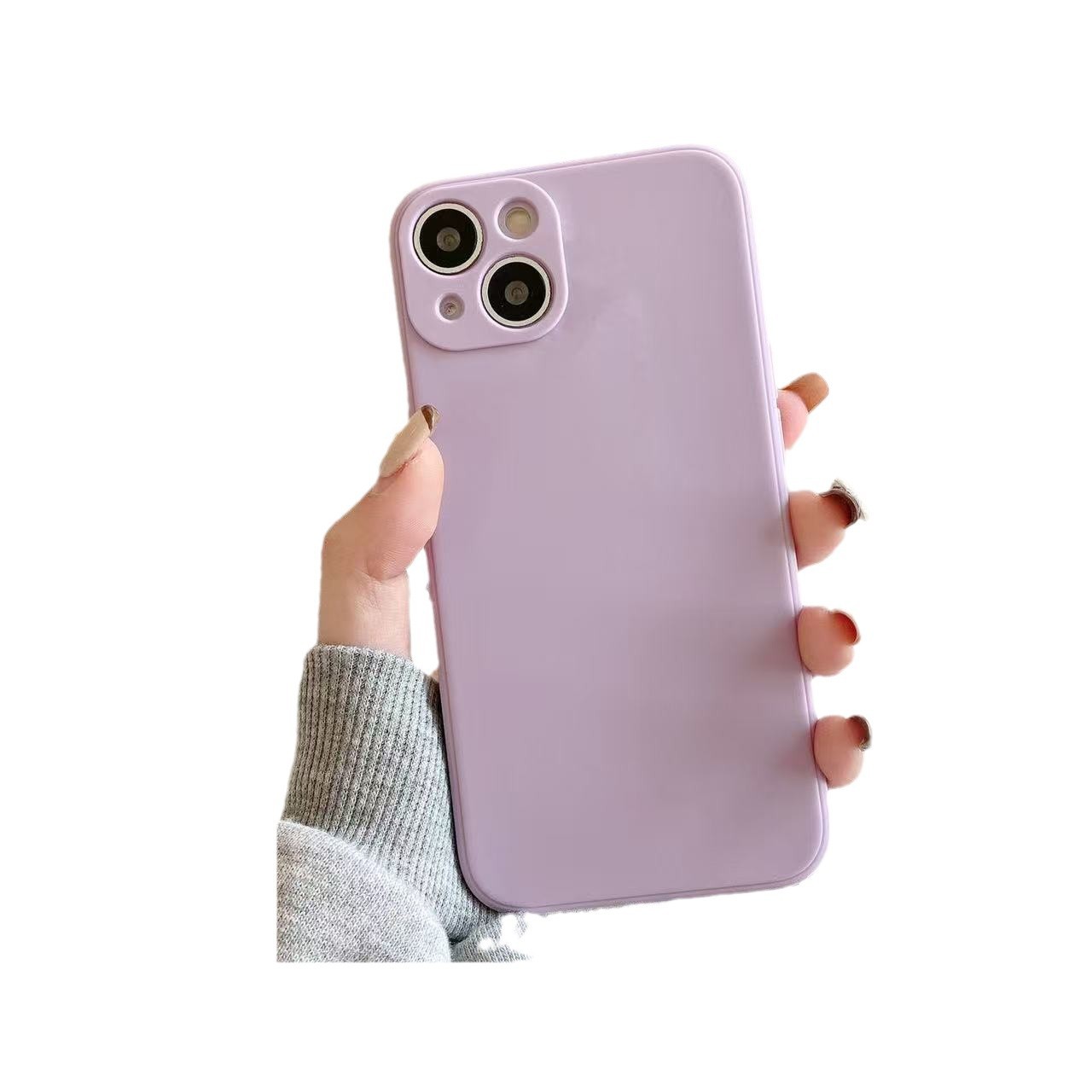 Adecuado para Apple 16 borde recto cubo de Rubik agujero fino 15plus funda para teléfono móvil silicona líquida 14pro color sólido 13/12/11x