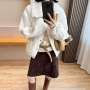 秋冬新款宽松拼接棉服