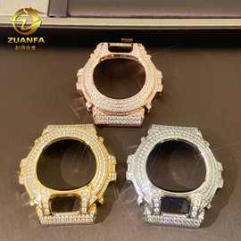 新品DW6900嘻哈手表不锈钢表壳改装男表配件 钟表镶钻厂家现货